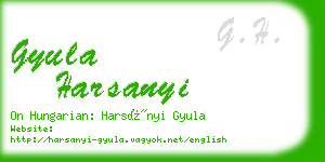gyula harsanyi business card